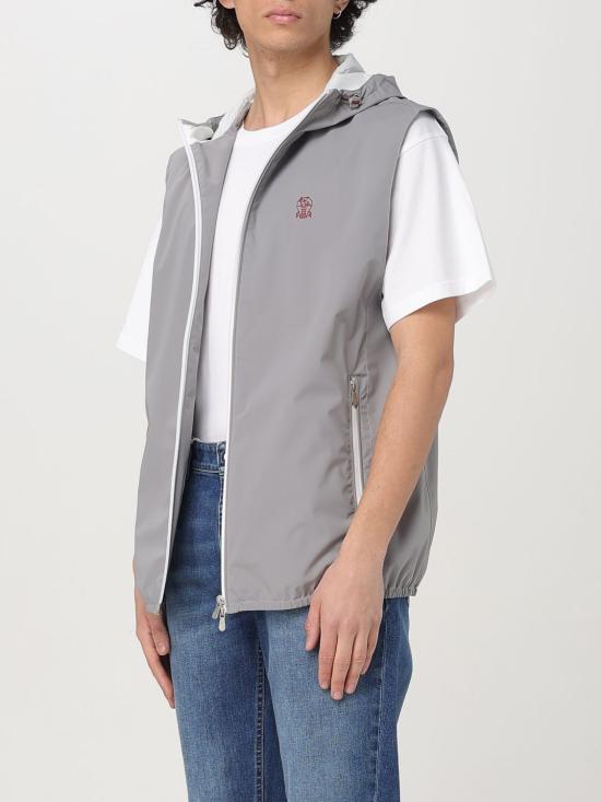 26SS 브루넬로 쿠치넬리 멤브레인 나일론 웨이스트코트 MM49A7450G C1704 GREY DOM - BRUNELLO CUCINELLI