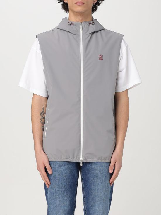 26SS 브루넬로 쿠치넬리 멤브레인 나일론 웨이스트코트 MM49A7450G C1704 GREY DOM