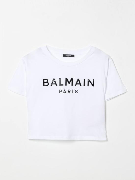 25FW [키즈] 발망 티셔츠 BW8A61Z0082 100NE White