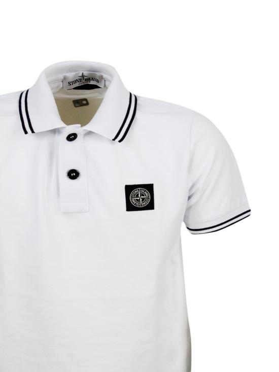 25SS [주니어] 스톤 아일랜드 폴로 셔츠 801621348 White - STONE ISLAND