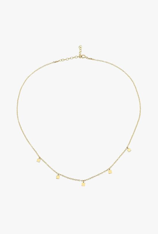  에리네스 목걸이/팬던트 미니 스퀘어 네크리스 14k 옐로우 골드 - ERINESS