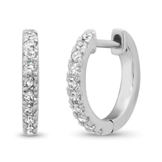  에리네스 이어링 스탠다드 다이아몬드 허기  14k 화이트 골드 / 화이트 다이아몬드 - ERINESS