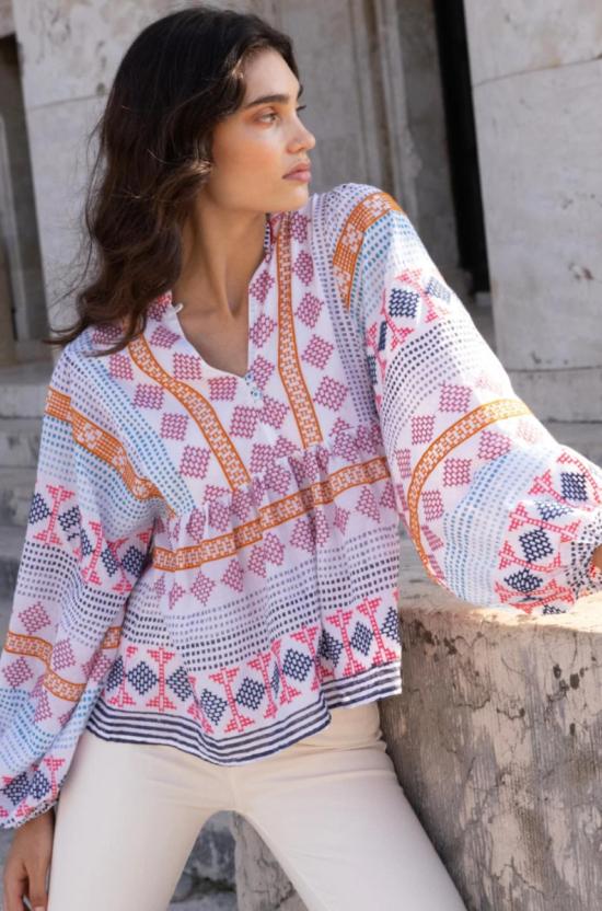  Oliphant 블라우스 올리펀트 만다린 벌룬  카사블랑카