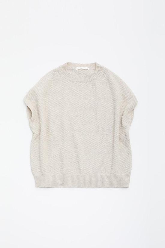  에밤에바 베스트 에바 에바 모스 스티치 조끼 에크루