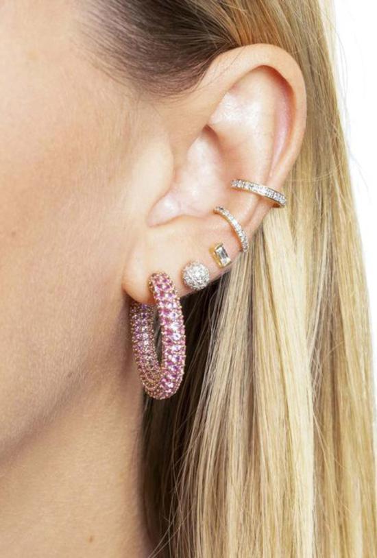  에리네스 이어링 에리니스 다이아몬드 바게트 스터드 - ERINESS