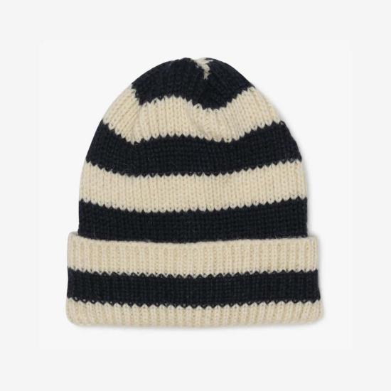  MILO & DEXTER 비니 Milo & Dexter 핸드 니트 클래식 울 토크 그린 & 크림