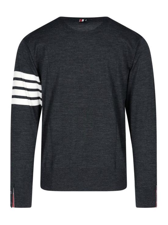 25FW 톰브라운 사선완장 메리노 울 니트 MKA002AY1014022 Grey - THOM BROWNE