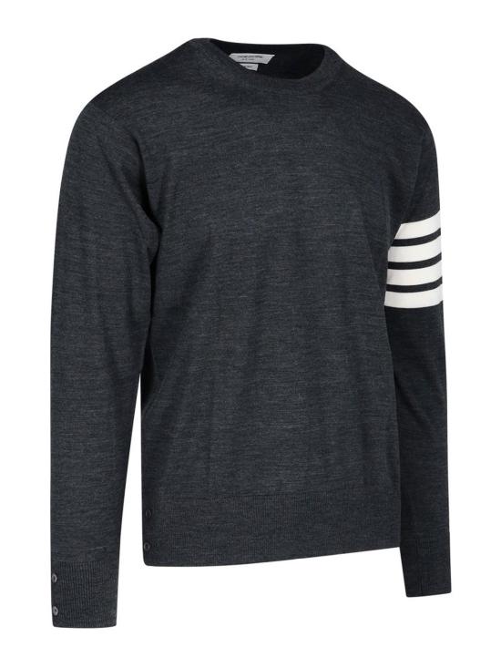 25FW 톰브라운 사선완장 메리노 울 니트 MKA002AY1014022 Grey - THOM BROWNE