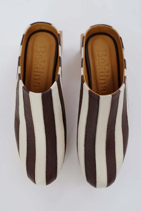  베클리나 뮬/슬리퍼 마티스 플랫폼 뮬 오프 화이트/카스타냐 - BEKLINA