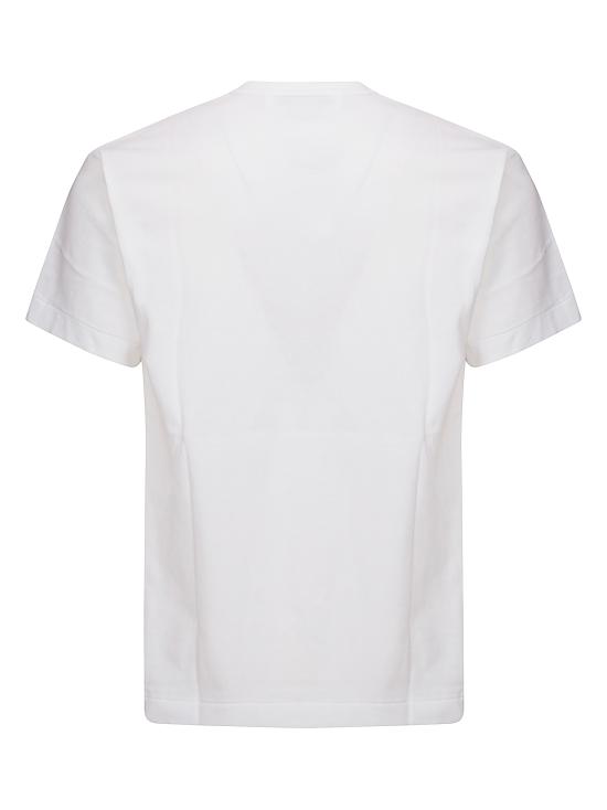26FW 꼼데가르송 더블하트 와펜 반팔티 AXT288051 2 WHITE - COMME DES GARCONS