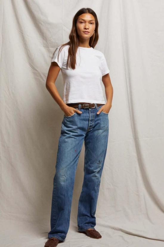  퍼펙트 화이트 티 반팔 티셔츠 리사 반팔 면 티셔츠 화이트 - PERFECT WHITE TEE