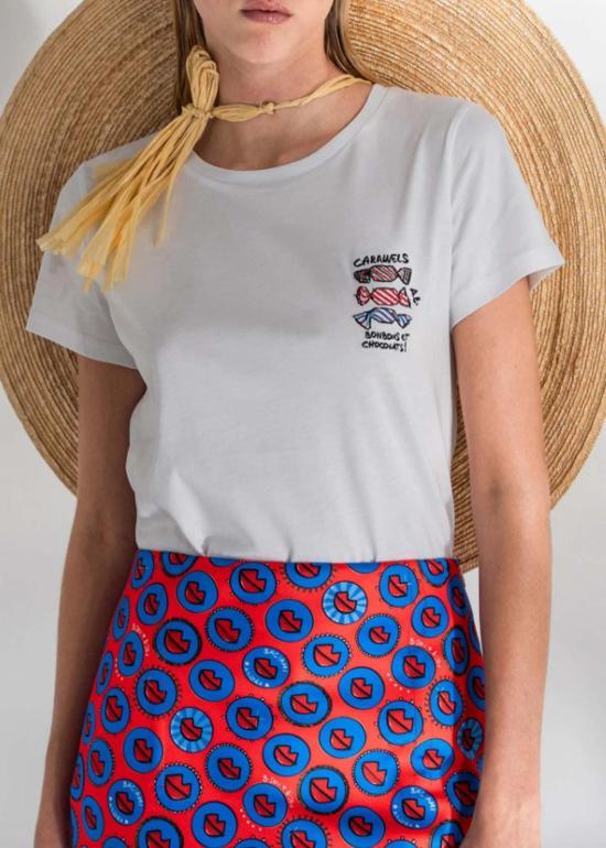  Alessandra Enriquez 반팔 티셔츠 셔츠 107 카라멜/크로아상