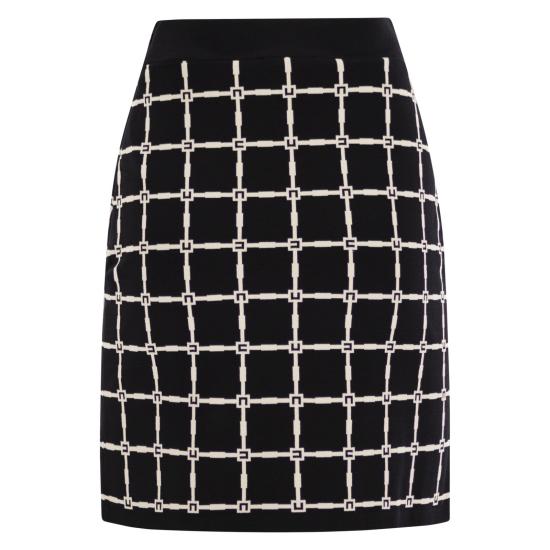 25SS 엘리자베타프랜치 미디 스커트 GK10B51E2 BLACK BUTTER - ELISABETTA FRANCHI