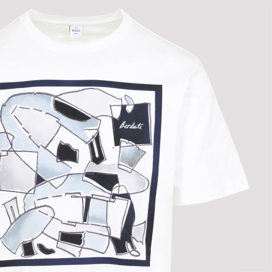 25SS 벨루티 반팔 티셔츠 R28JRS154 001 26F OPTICAL WHITE - BERLUTI