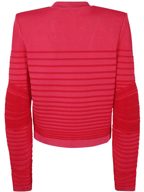 25SS 발망 가디건 EF0SK257KI38 OKO FUXIA RED - BALMAIN