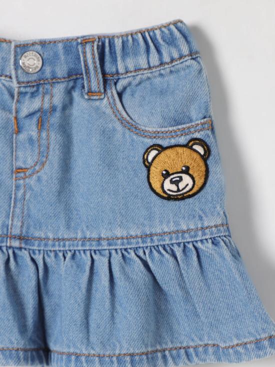 25SS [키즈] 모스키노 스커트 MDJ01ML0E23 40140 Denim - MOSCHINO