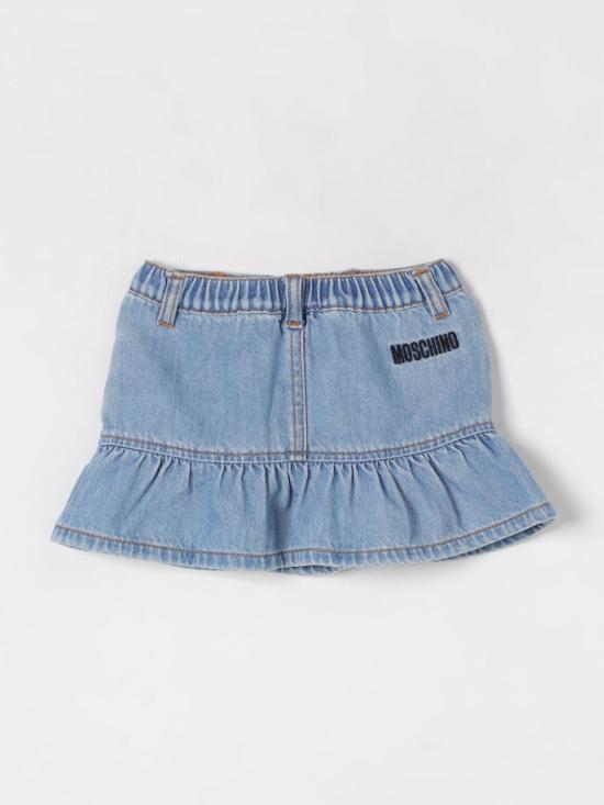 25SS [키즈] 모스키노 스커트 MDJ01ML0E23 40140 Denim - MOSCHINO