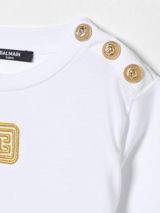 25FW [키즈] 발망 티셔츠 BW8P61Z1751 100OR White - BALMAIN