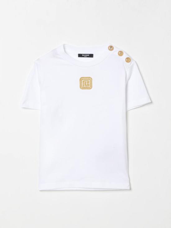 25FW [키즈] 발망 티셔츠 BW8P61Z1751 100OR White