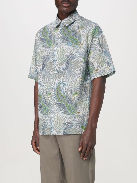 25FW 에트로 반팔 셔츠 MRIC001199SA5F1 X0883 Green - ETRO