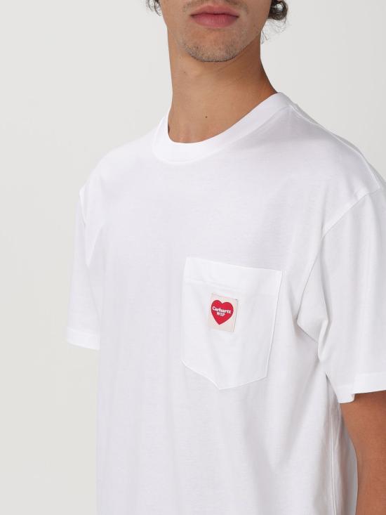 25FW 칼하트 WIP 포켓 하트 티셔츠 I032128 1WZXX White - CARHARTT WIP