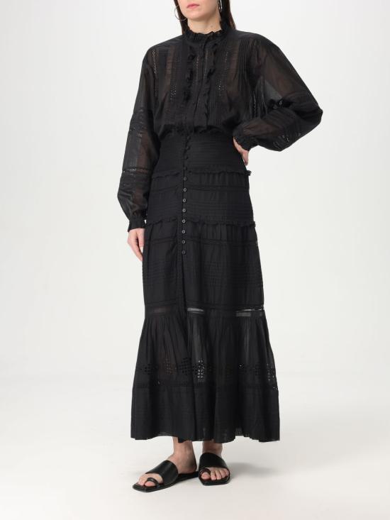 25SS 이자벨마랑에뚜왈 롱 스커트 JU0282FAC1J15E 01BK Black - ISABEL MARANT ETOILE