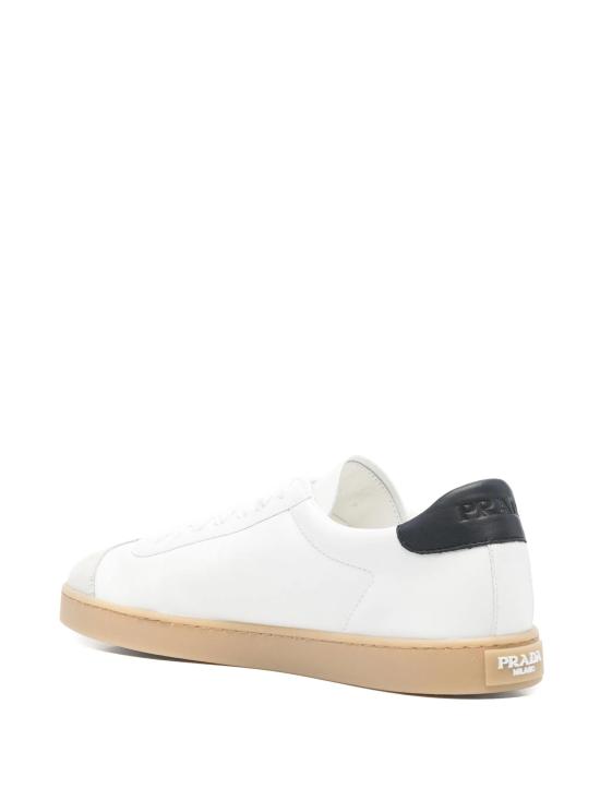  프라다 삼각 로고 레더 로우 스니커즈 2EE394FG000Y5T F0944 BIANCO BLEU - PRADA