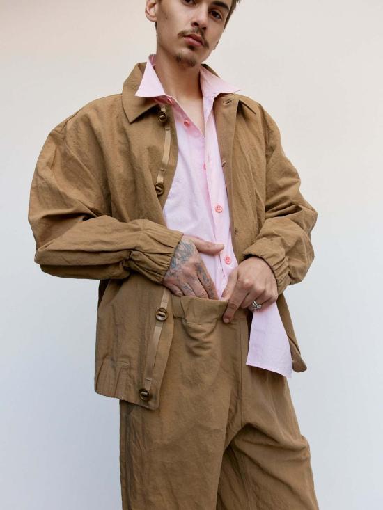  맨틀 긴팔 셔츠 R18 S3 리드 리넨 검 - MAN-TLE