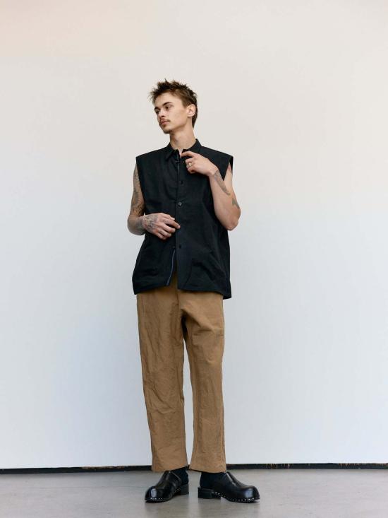  맨틀 민소매 티셔츠 R18 S0 슬리브리스 셔츠 1 블랙