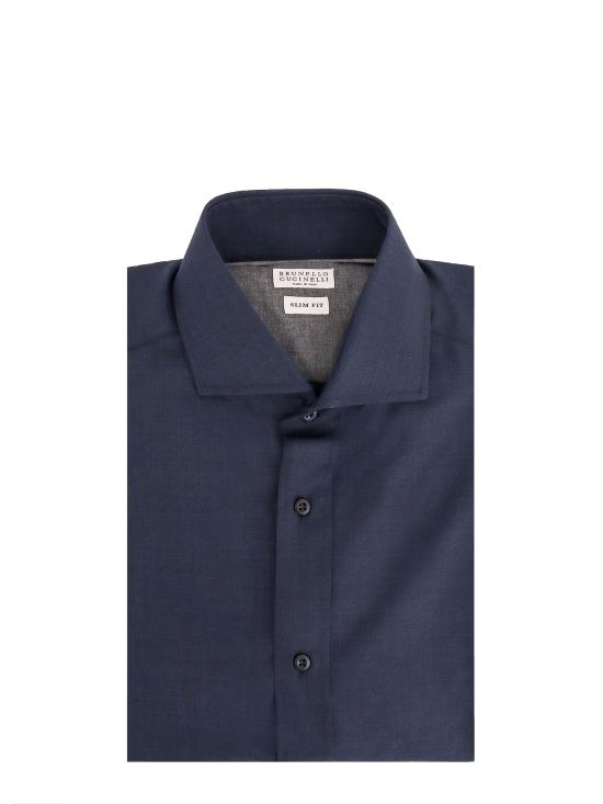 25SS 브루넬로 쿠치넬리 긴팔 셔츠 MM6701718 C045 Blue