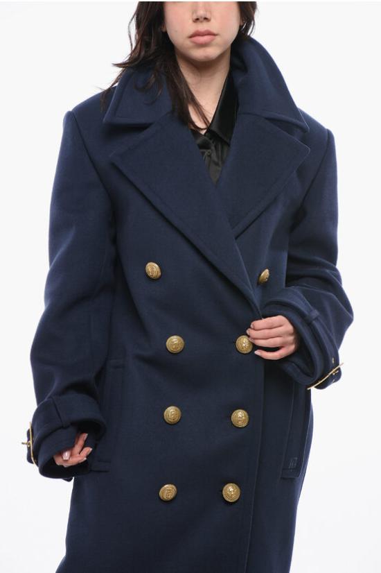  발망 코트 BF1UD095 WB72 6UC Blue - BALMAIN