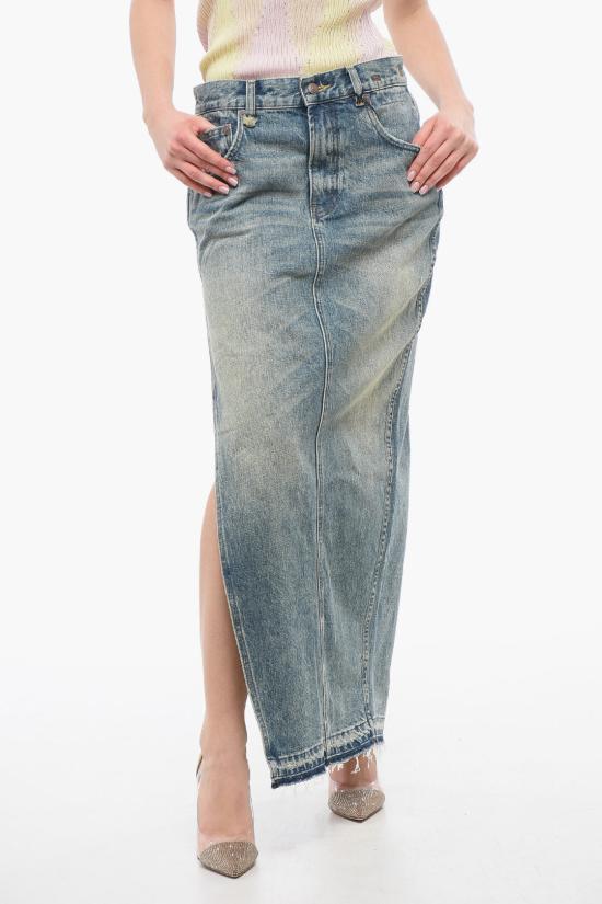  알13 데님 스커트 R13WD102D173A CB Blue