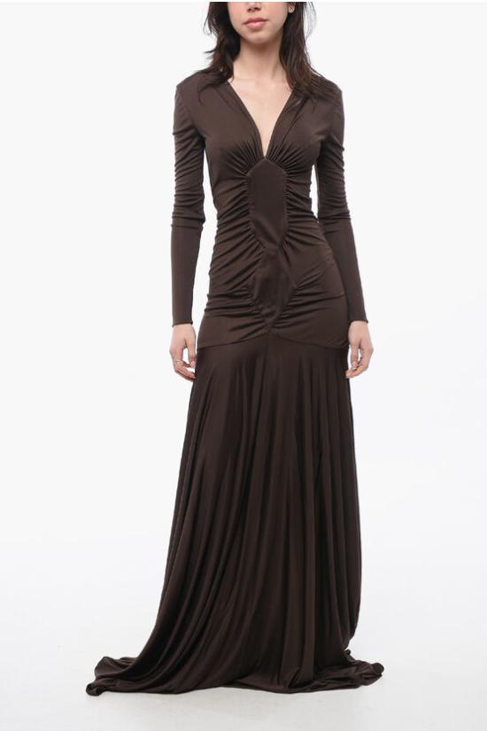  생로랑 원피스 718446Y7F982049 Brown