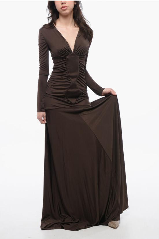  생로랑 원피스 718446Y7F982049 Brown - SAINT LAURENT