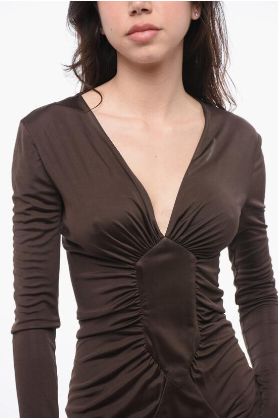  생로랑 원피스 718446Y7F982049 Brown - SAINT LAURENT