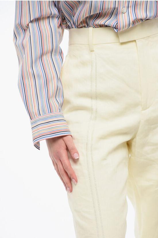  보테가베네타 스트레이트 팬츠 792196V3Z90 9204 Yellow - BOTTEGA VENETA