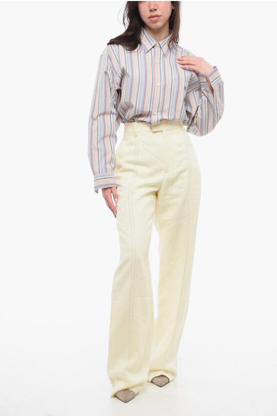  보테가베네타 스트레이트 팬츠 792196V3Z90 9204 Yellow - BOTTEGA VENETA