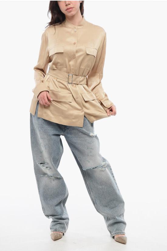  버버리 블라우스 8072015 A7651 SOFT FAWN IP PTTN Beige - BURBERRY