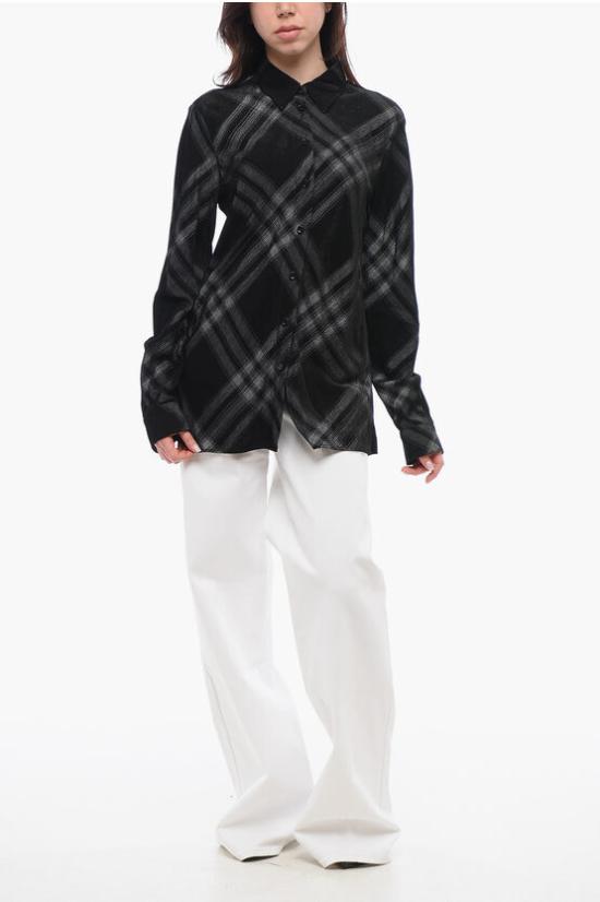  버버리 블라우스 8082904 A7820 MONOCHROME IP PTTN Black - BURBERRY