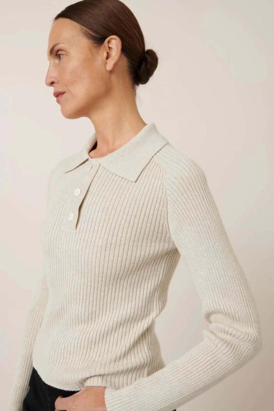  코우토우 긴팔 티셔츠 리지  오트 멜란지 - KOWTOW