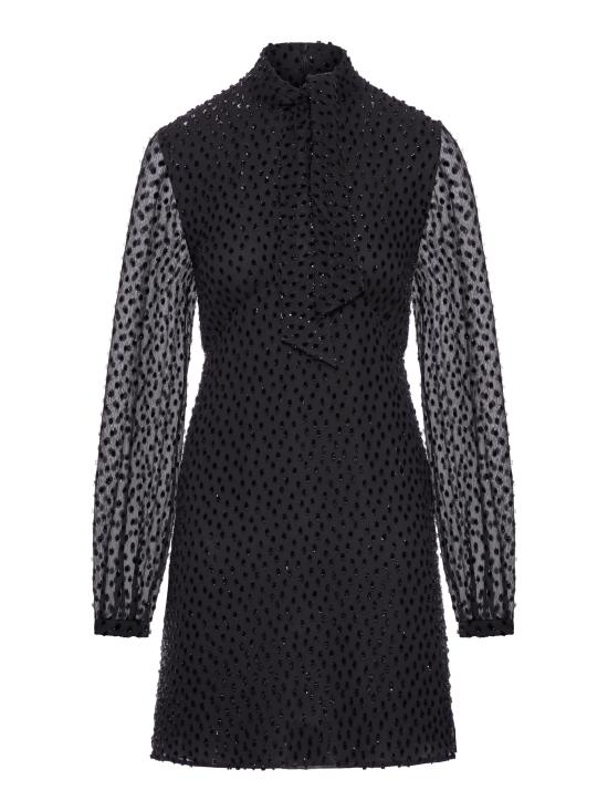 25SS 생로랑 미디 원피스 533066Y286T1000 BLACK Black