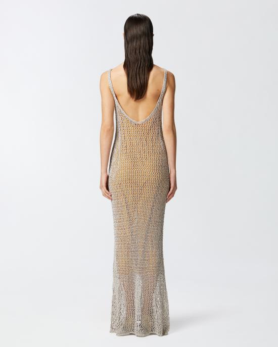 25SS 핑코 롱 원피스 104889A2FB ZZ4 Mult bianco nero - PINKO