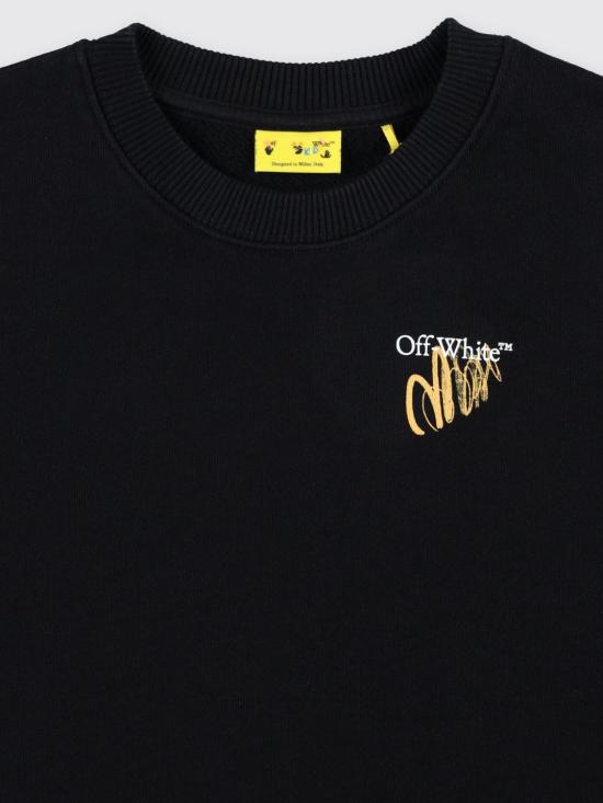 25SS [키즈] 오프화이트 풀오버 OBBA001S25FLE005 1001 Black - OFF WHITE