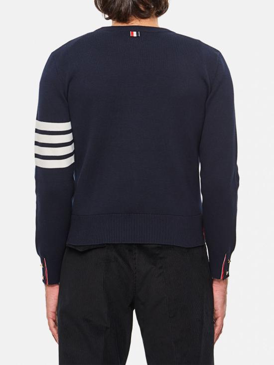 26SS 톰브라운 코튼 크레이프 4바 풀오버 MKA202A00219 415 Blue - THOM BROWNE