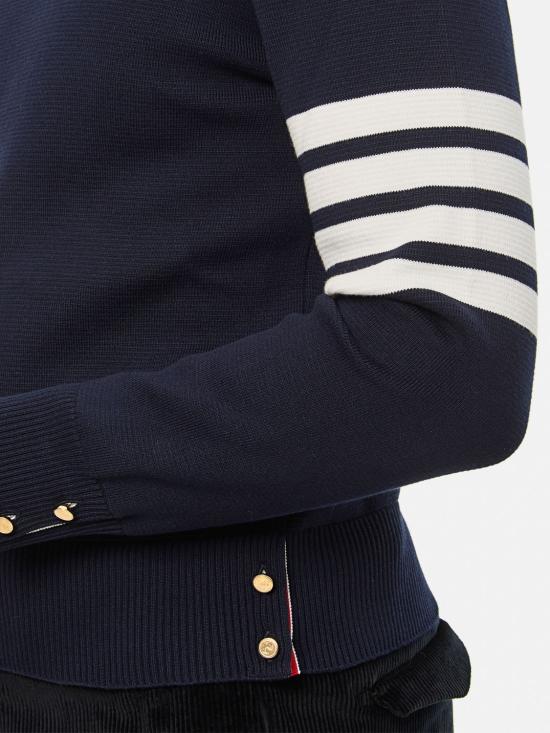 26SS 톰브라운 코튼 크레이프 4바 풀오버 MKA202A00219 415 Blue - THOM BROWNE