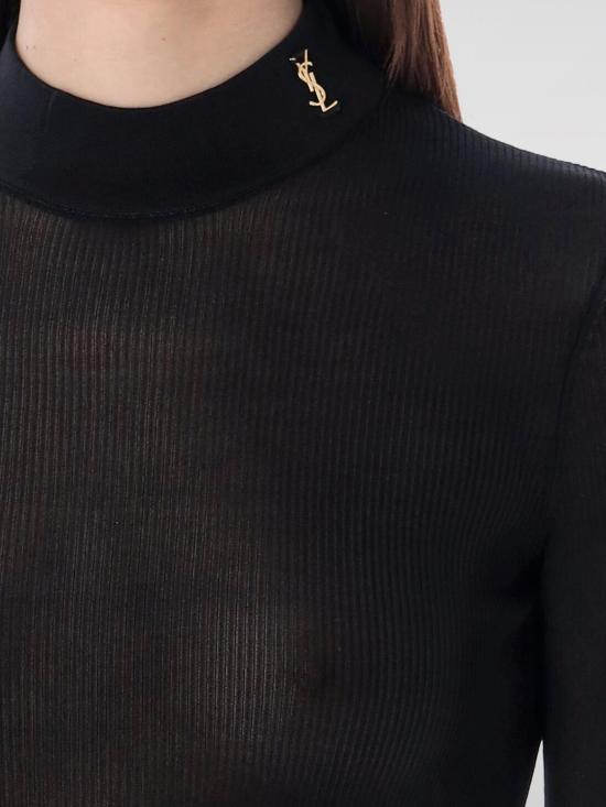 25FW 생로랑 긴팔 티셔츠 654478Y75AI 1000 Black - SAINT LAURENT