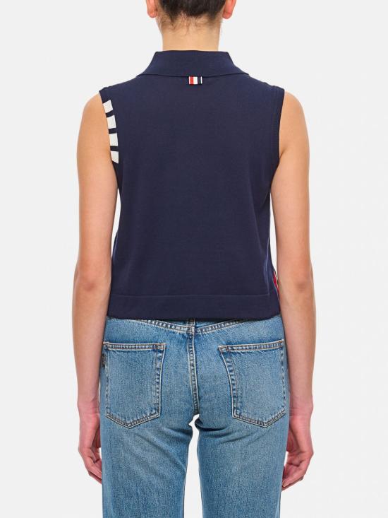 25SS 톰브라운 베스트 FKL002AY3036 415 Blue - THOM BROWNE