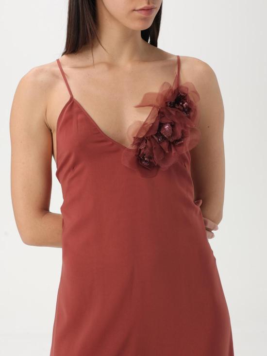 25SS 블루마린 롱 원피스 4A303A N0538 Brown - BLUMARINE