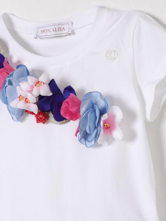 25FW [키즈] 모나리자 티셔츠 11E6285202 0099 White - MONNALISA
