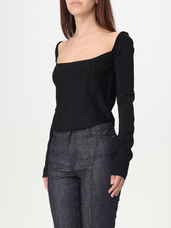 25SS 뮈글러 긴팔 티셔츠 25P2TO07881133 1999 Black - MUGLER